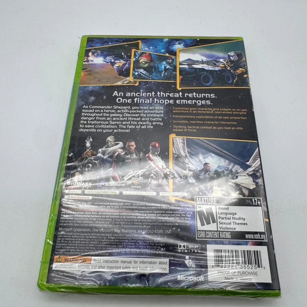 Mass‎ Effect Xbox 360 Microsoft BioWare 2007 New Factory Sealed NTSC